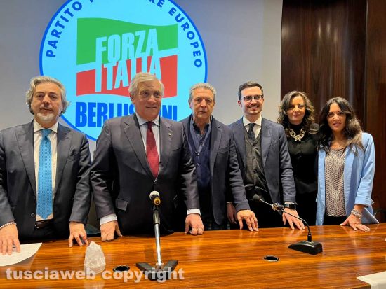 Viterbo - Da sinistra: Battistoni, Tajani, Marini, Parroccini, Frigi, Salviani