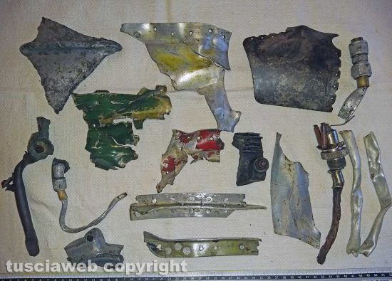 Alcuni resti del P-47 del tenente Ward Pringle
