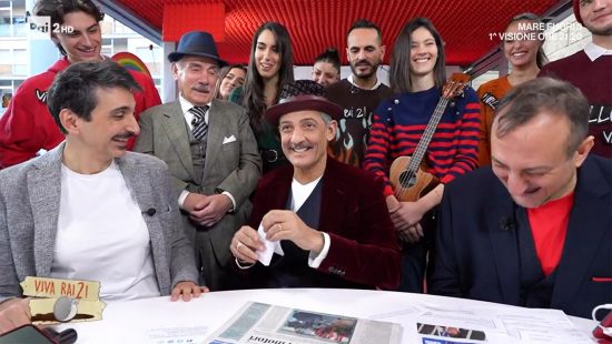 Il programma Viva Rai 2 con Fiorello, Fabrizio Biggio e Mauro Casciari