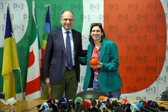 Roma - Passaggio di consegne tra Enrico Letta ed Elly Schlein