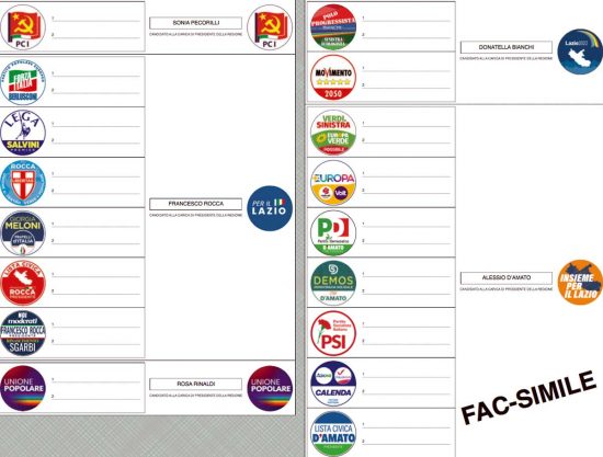 Elezioni regionali 2023 - La scheda