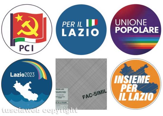Elezioni regionali 2023 - I simboli dei 5 candidati presidenti