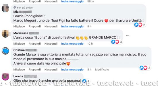 I commenti sulla pagina Facebook di Tusciaweb