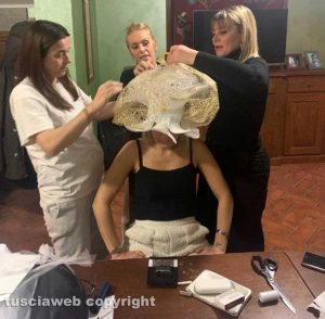 Luana Di Liberto, Stefania Scialanca, Maddalena Lauteri e Maria Cristina Olivieri al lavoro