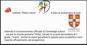 Ic Vanni di Viterbo scuola internazionale Cambridge
