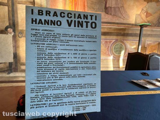 Viterbo - La presentazione della mostra “I braccianti hanno vinto”. 