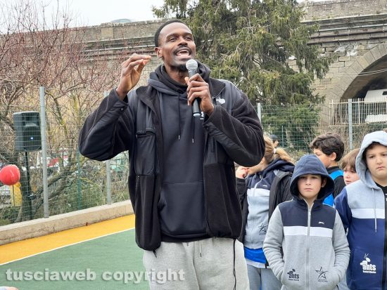 Viterbo - Linton Johnson all'inaugurazione area sportiva valle Pierina dedicata a Paolo cavalli