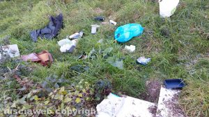 Viterbo - Rifiuti abbandonati in via Monti Cimini