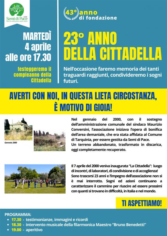Tarquinia - 23°anno Cittadella Semi di pace