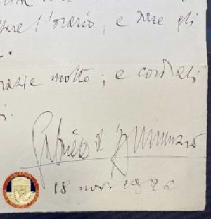La lettera di Gabriele D'Annunzio trovata a Viterbo