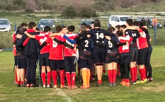 Civitavecchia - Abbraccio corale delle Under 15 Crc/Url & Union Rugby Viterbo