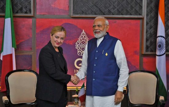 Giorgia Meloni e Narendra Modi