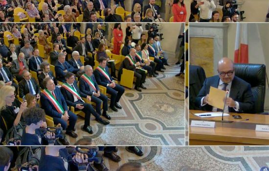 Capitale italiana della cultura 2025 - La cerimonia - Il ministro Sangiuliano annuncia la vincitrice Agrigento