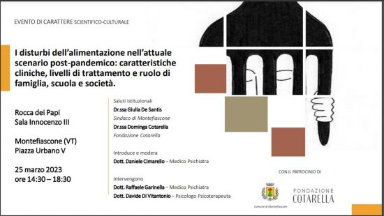 Il programma dell'incontro sui disturbi alimentari a Montefiascone 