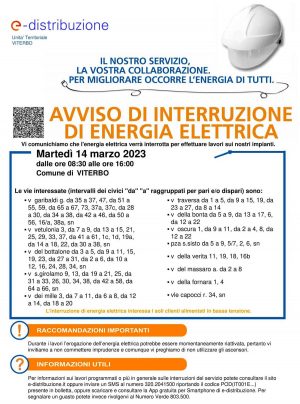 Avviso di interruzione dell’energia elettrica