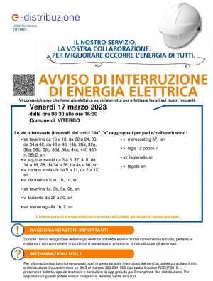 Avviso di interruzione dell’energia elettrica