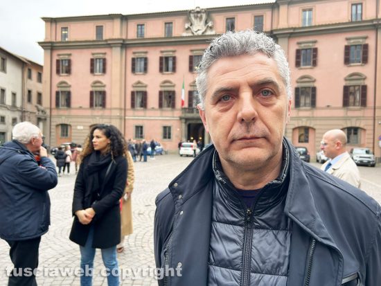 Viterbo - Fabio Bernini, imprenditore della società Integra srl, alla manifestazione sul Superbonus
