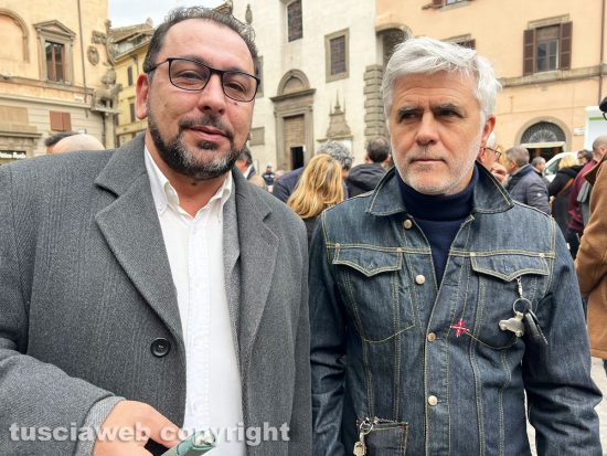 Viterbo - Lucio Mammarella, titolare dello studio tecnico Renova studio, e il committente Gianluca Cannone alla manifestazione sul Superbonus
