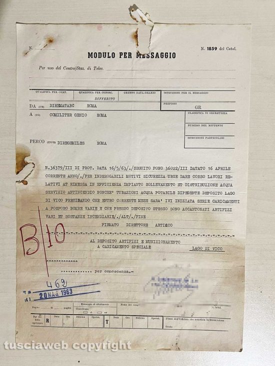 Ronciglione - Chemical city - Un documento sull'impianto idrico del 1963