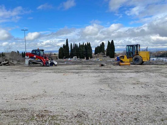 Viterbo - I lavori al parcheggio di fronte al cimitero di Bagnaia