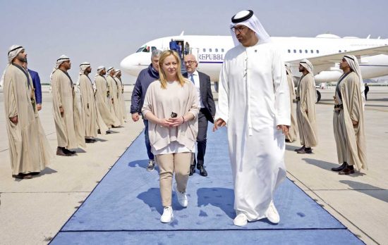 Giorgia Meloni in visita ad Abu Dhabi