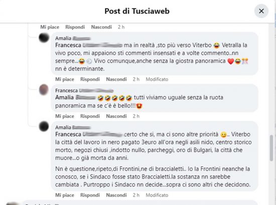 Viterbo - I commenti dei lettori al post della ruota panoramica 