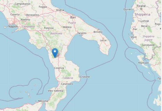 Terremoto in Calabria, scossa di magnitudo 3.8