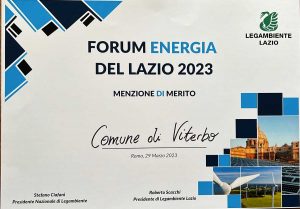 Forum Energia del Lazio - Menzione di merito al comune di Viterbo