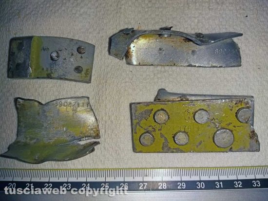 Soriano nel Cimino - Alcuni resti rinvenuti del P-47 del tenente Don Norman Mulkey