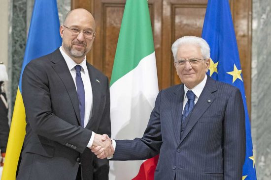 Denys Shmyhal e Sergio Mattarella