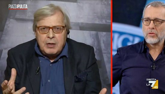 Vittorio Sgarbi e Corrado Formigli a La7