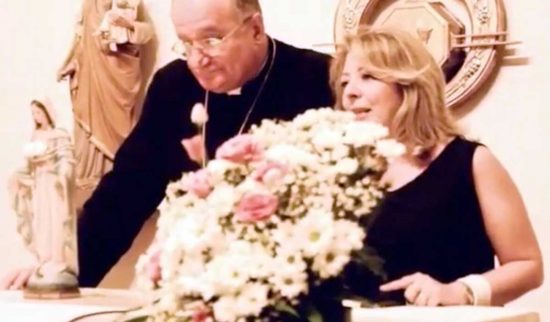 Madonna di Trevignano - Gisella Cardia con l'ex vescovo di Civita Castellana, Romano Rossi