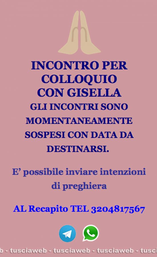 L’annuncio sul sito della onlus Madonna di Trevignano
