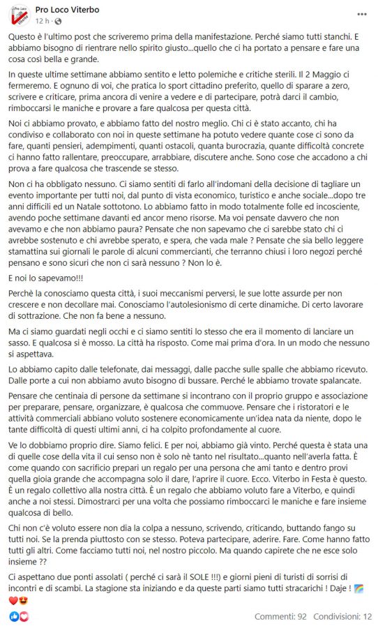 Viterbo in festa – Il post della Pro loco