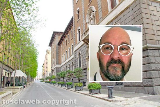 Viterbo - Via Marconi e nel riquadro Giovanni Scuderi