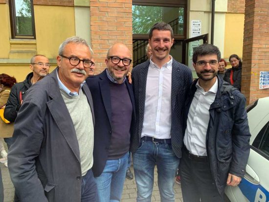Matteo Amori con Massimo Giampieri, Mauro Rotelli e Daniele Sabatini