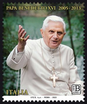 Francobollo commemorativo di papa Benedetto XVI