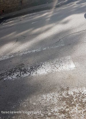 Viterbo - Strisce pedonali in via Vicenza