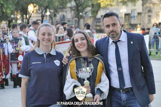 Lucca - Parata storica della Lega italiana, terzo posto e Sbandieratrici e i musici città di Viterbo
