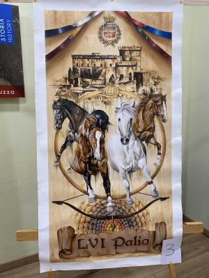 Soriano nel Cimino - Uno dei drappi in gara per la scelta del palio 2023