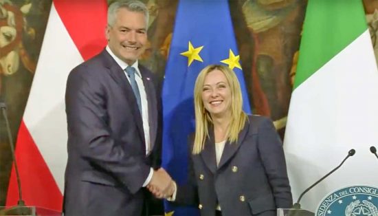Giorgia Meloni e il cancelliere austriaco Karl Nehammer
