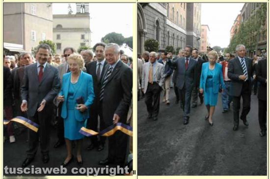 Viterbo - L'inaugurazione della nuova via Marconi con Gabbianelli - Elettra Marconi e Fracassini