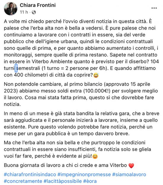 Il post di Chiara Frontini