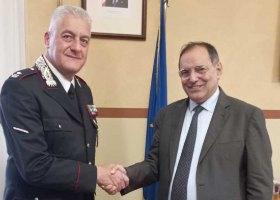 Il maggiore Maurizio Iannaccone e il prefetto Antonio Cananà