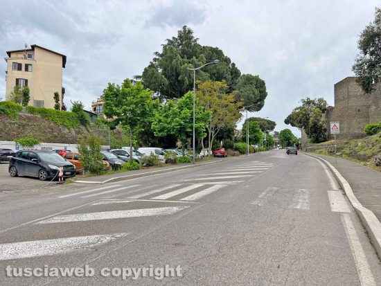 Viterbo - Strisce pedonali lungo viale Raniero Capocci