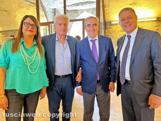 Viterbo - Laura Pernazza, Giovanni Arena, Maurizio Gasparri e Giulio Marini al pranzo di Forza Italia