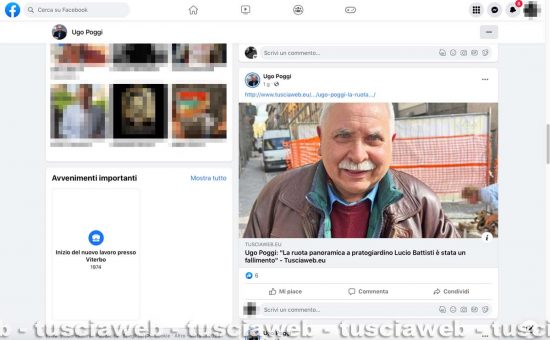 L'articolo “La ruota panoramica a pratogiardino Lucio Battisti è stata un fallimento” condiviso da Ugo Poggi sulla sua bacheca Facebook