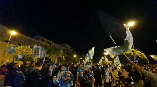 Civitavecchia - La festa dei tifosi del Napoli