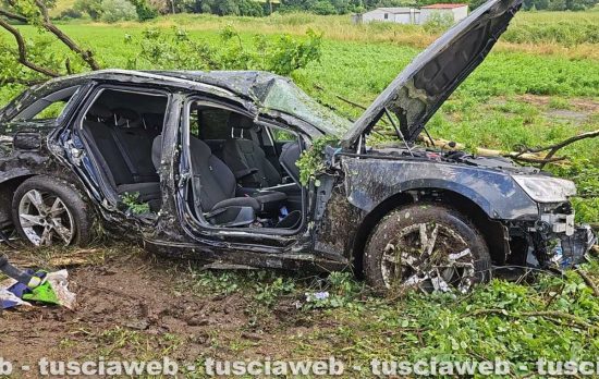 Viterbo - L'incidente in strada Ombrone