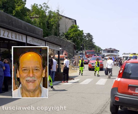 Montefiascone - Crollo in via Oreste Borghesi - Nel riquadro: Paolo Morincasa